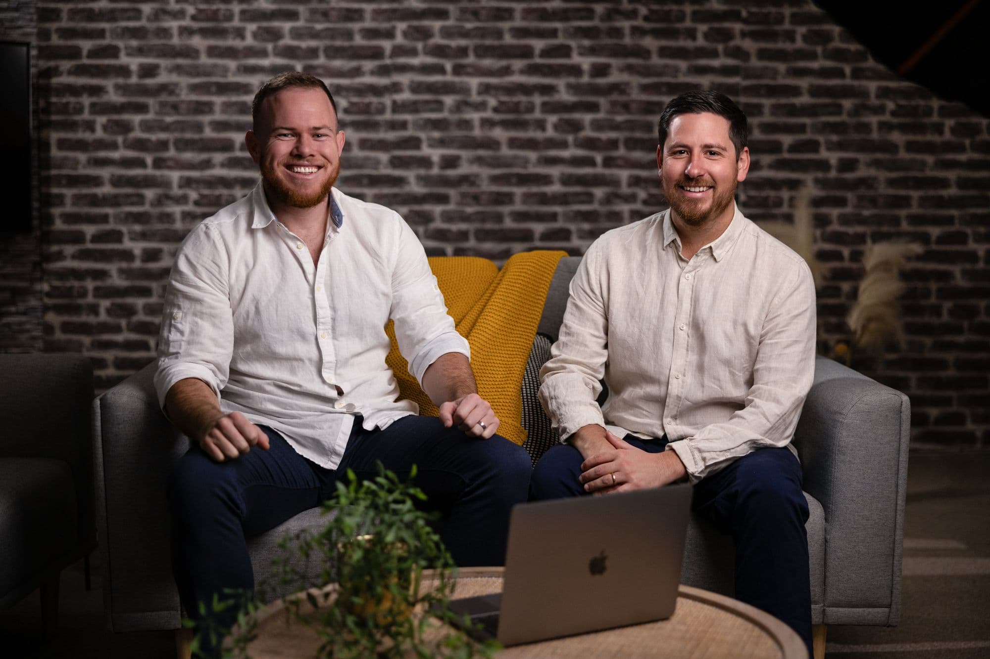 Nathan and Mike in the office lounge