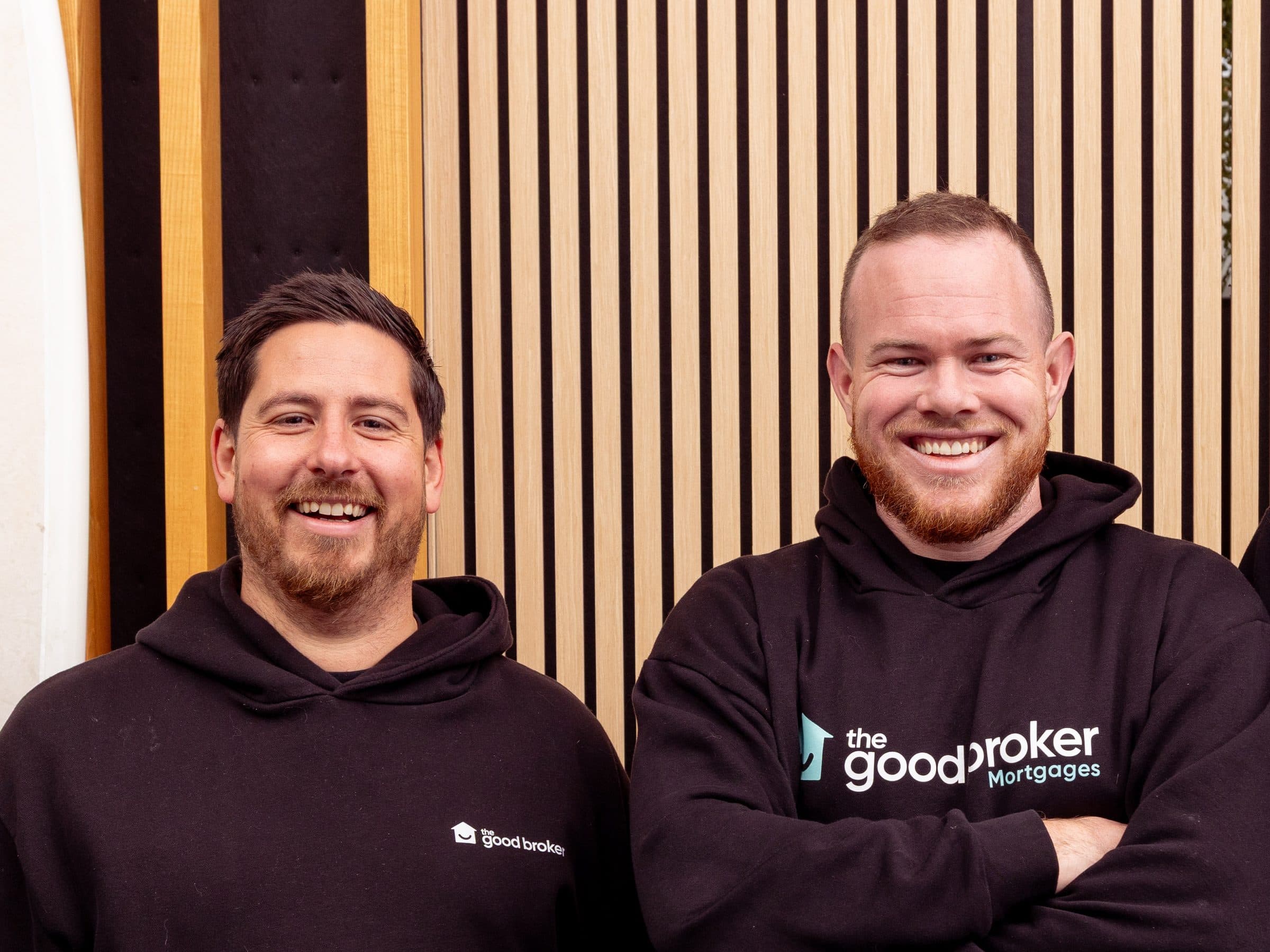 Nathan and Mike from The Good Broker in their usual hoodies